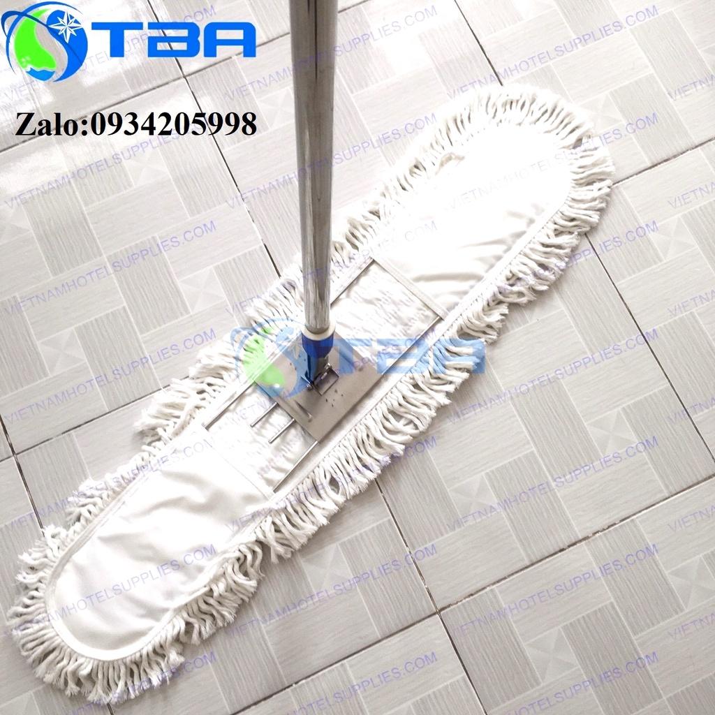 Cây lau sàn công nghiệp bản 90cm cán tăng đơ nhập khẩu cao cấp sợi cotton màu trắng thấm hút tốt