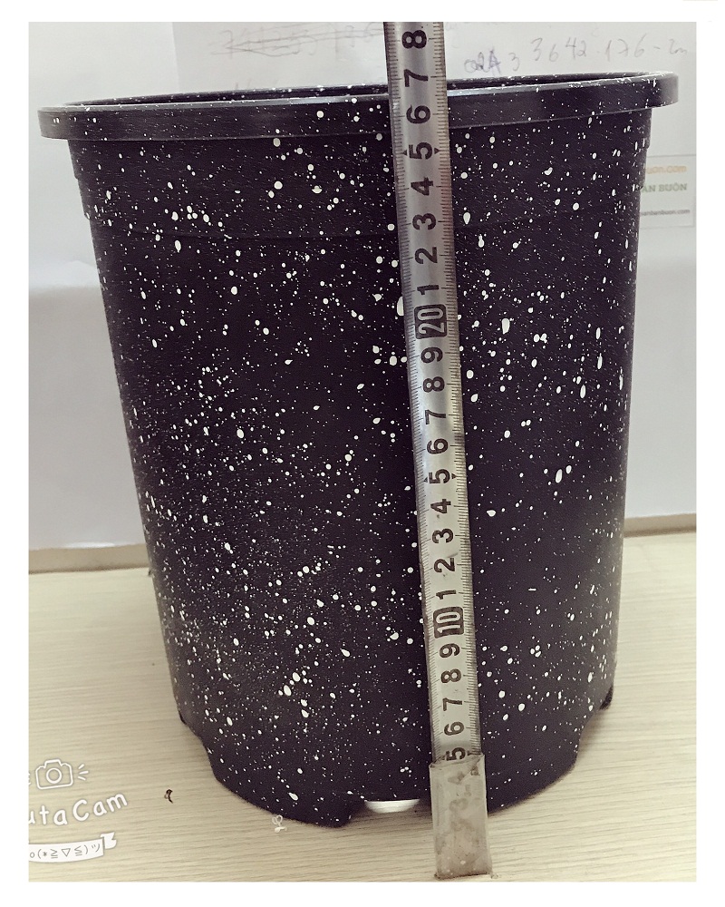 10 Chậu Nhựa Giả Đá Đen size 3
