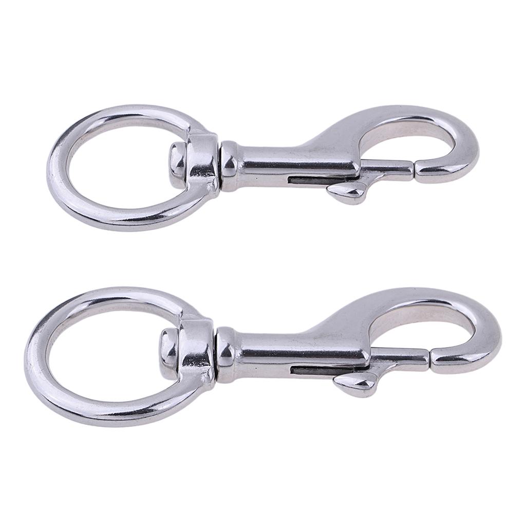 4x316 Stainless Steel Swivel Eye Snap Hook Dog Leash Swivel Clip 80MM