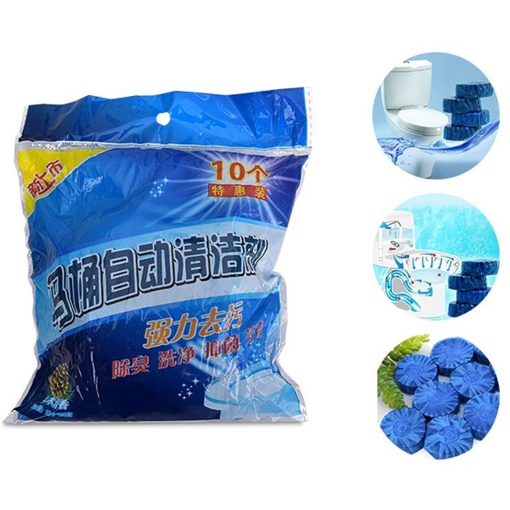 Combo 10 viên tẩy bồn cầu tẩy bồn cầu khử mùi Hàn Quốc, viên thả bồn cầu gói 10 cục