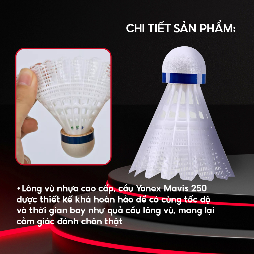 Qủa Cầu Lông Nhựa Mavis 250 Cao Cấp - 1 Ống 6 Trái