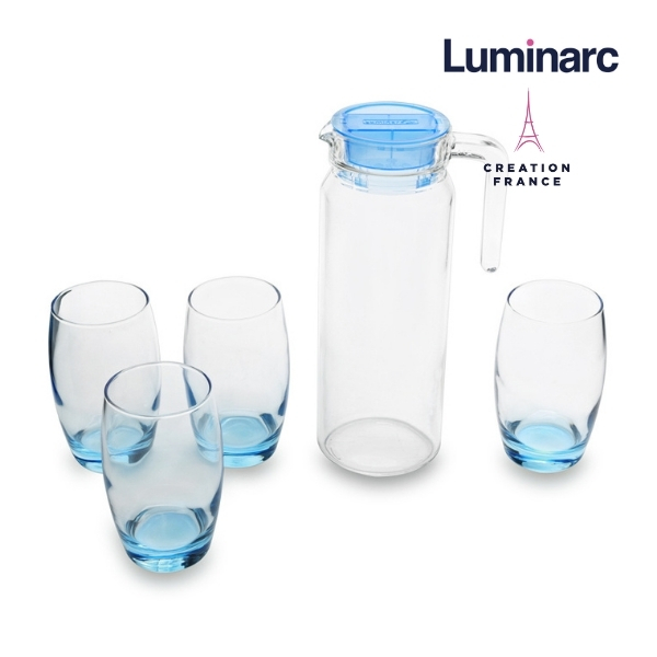 Bộ bình ly thủy tinh Luminarc Rotterdam Blue 5 món - LUROJ1799