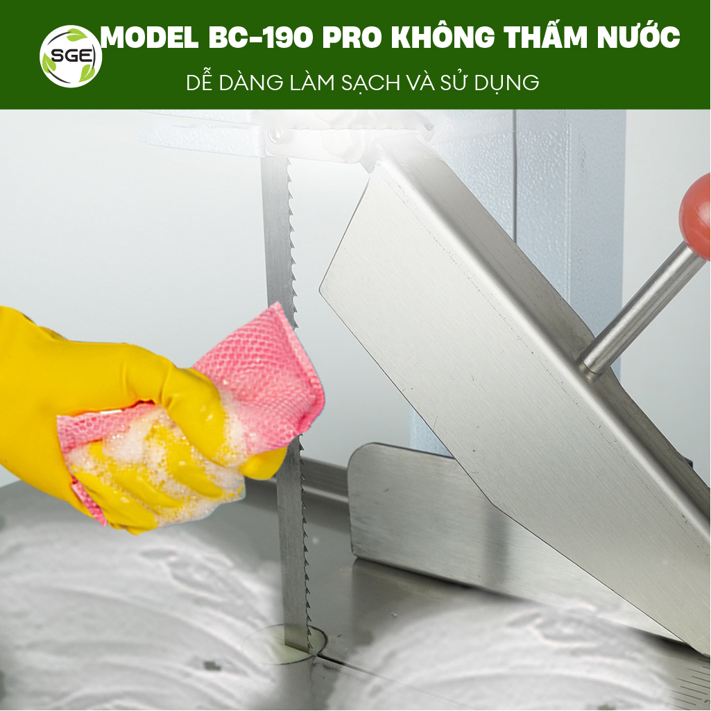 Máy Cắt Xương, Máy Cưa Xương, Máy Thái Xương, Máy Cắt Thịt Đông Lạnh BC190-Pro . Hoạt Động Công Suất Cao 24/7. Có Thể Sử Dụng Liên Tục Trong 1h, Nghỉ 15 Phút. Dễ Vận Hành, Tiết Kiệm Điện Năng. Hàng Chính Hãng SGE Thái Lan