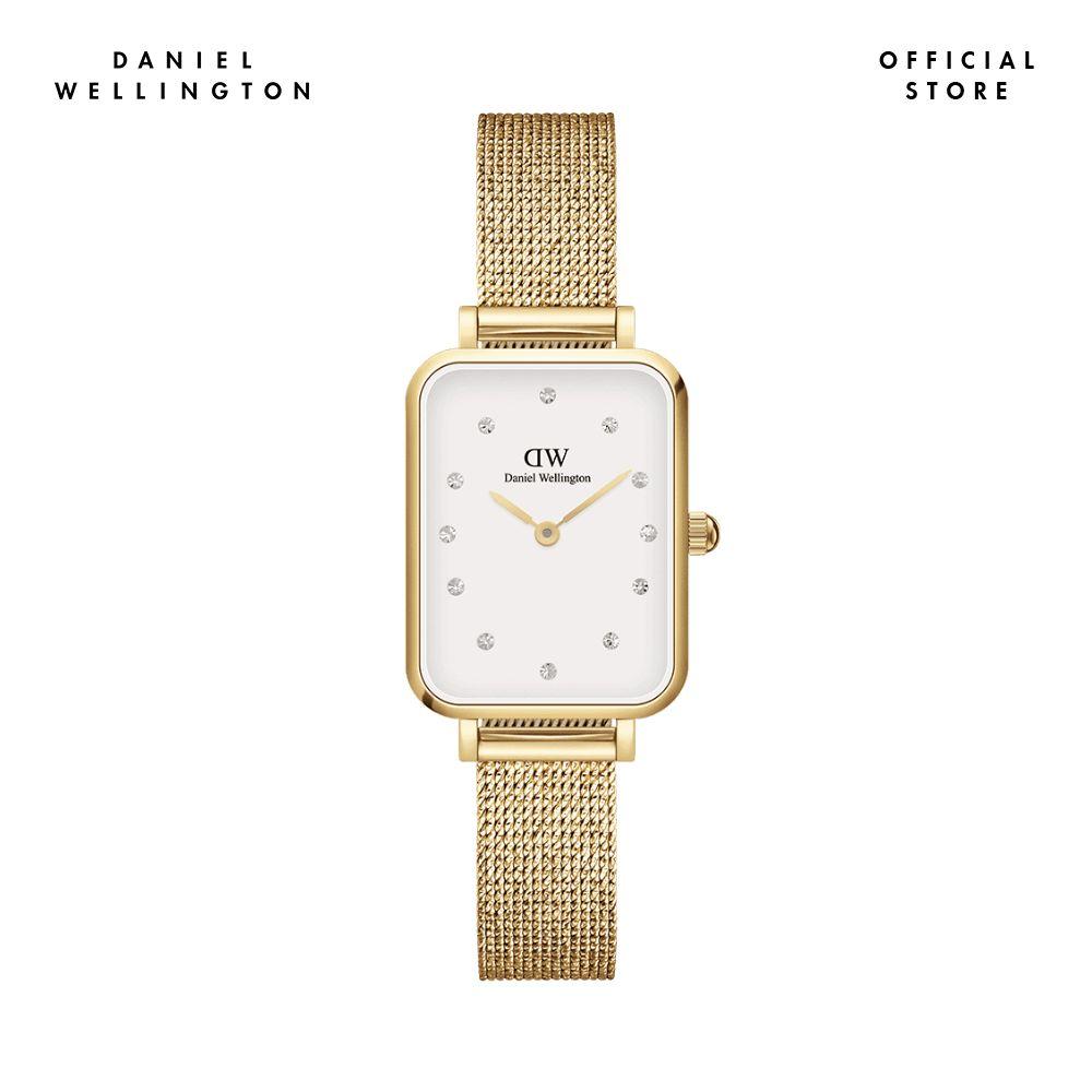 Đồng hồ Nữ Daniel Wellington Lưới - Quadro 20X26 Pressed Evergold Lumine G White 20x26 mm DW00100599