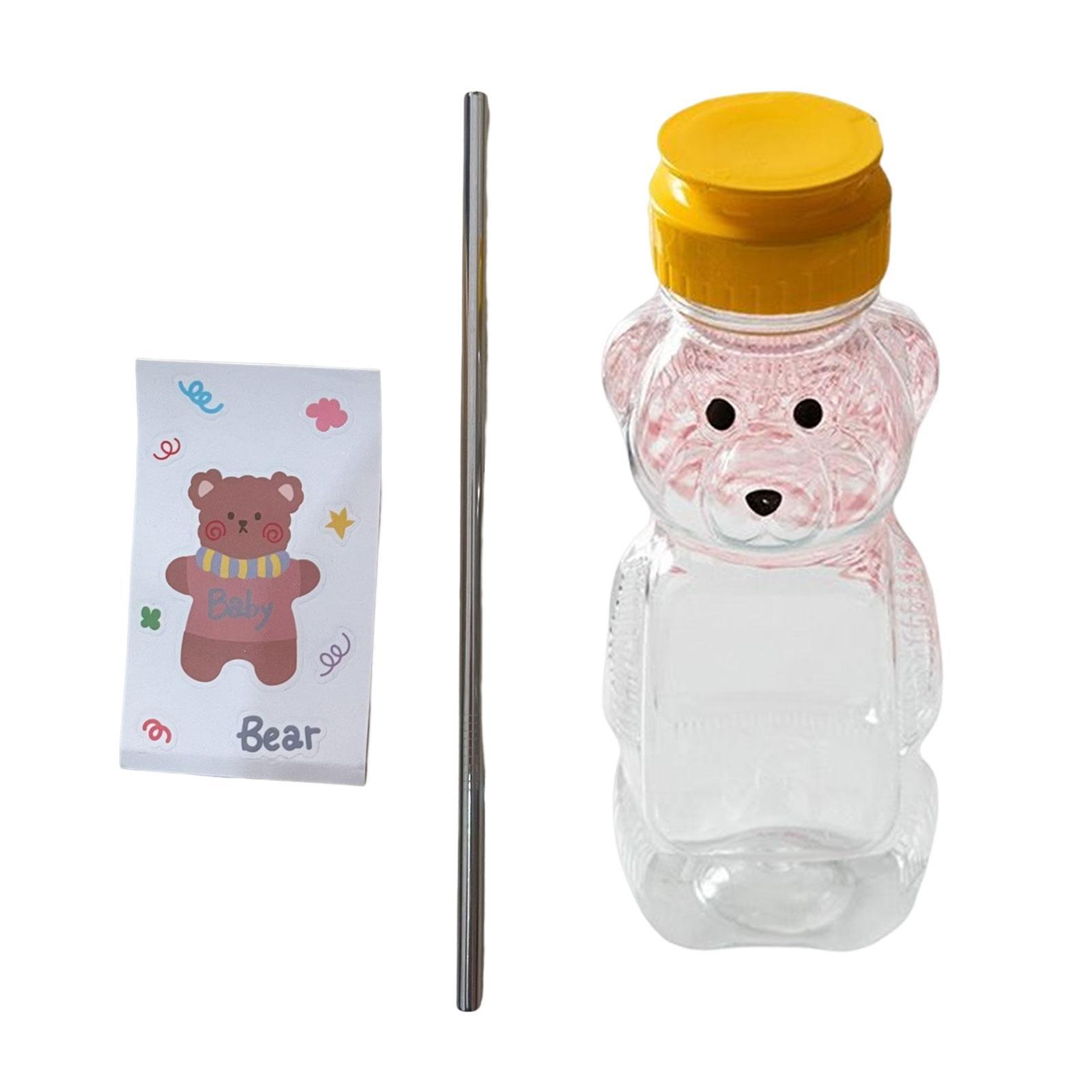 Bear Shape Drinking Bottle Honey Jar with Lid Storing Wedding Decor Oil