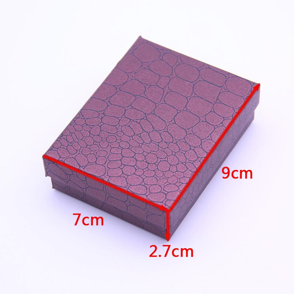 12pcs Cardboard Jewelry Box w/ Sponge Rings Box Square Gift Box Purple