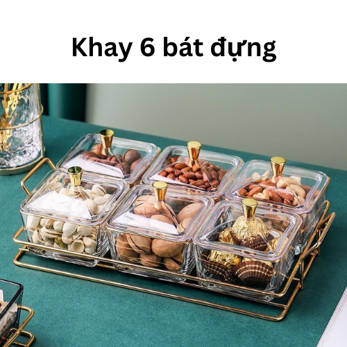 Khay đựng bánh kẹo mứt Tết 3 tầng có nắp đậy cao cấp sang trọng