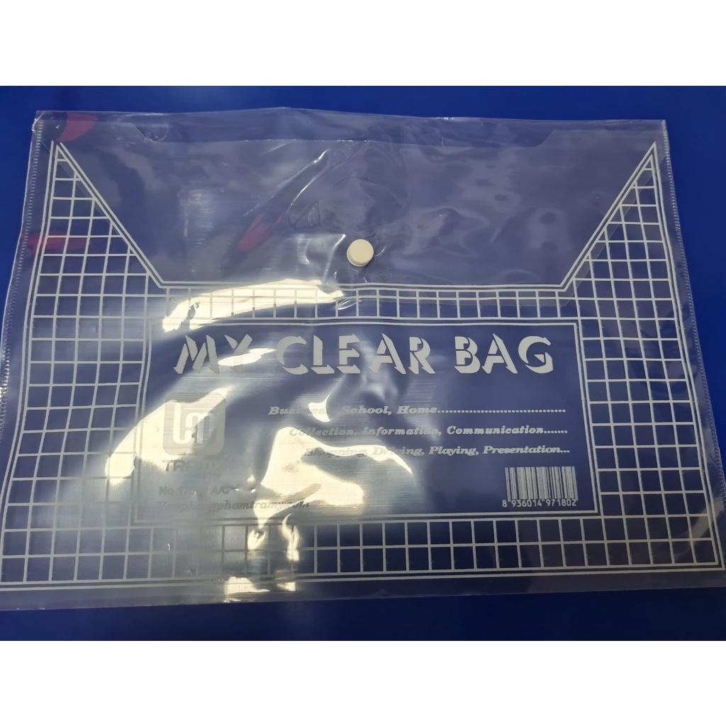 File Clear bag đựng hồ sơ khổ A / khổ F TCT / Túi cúc đựng tài liệu