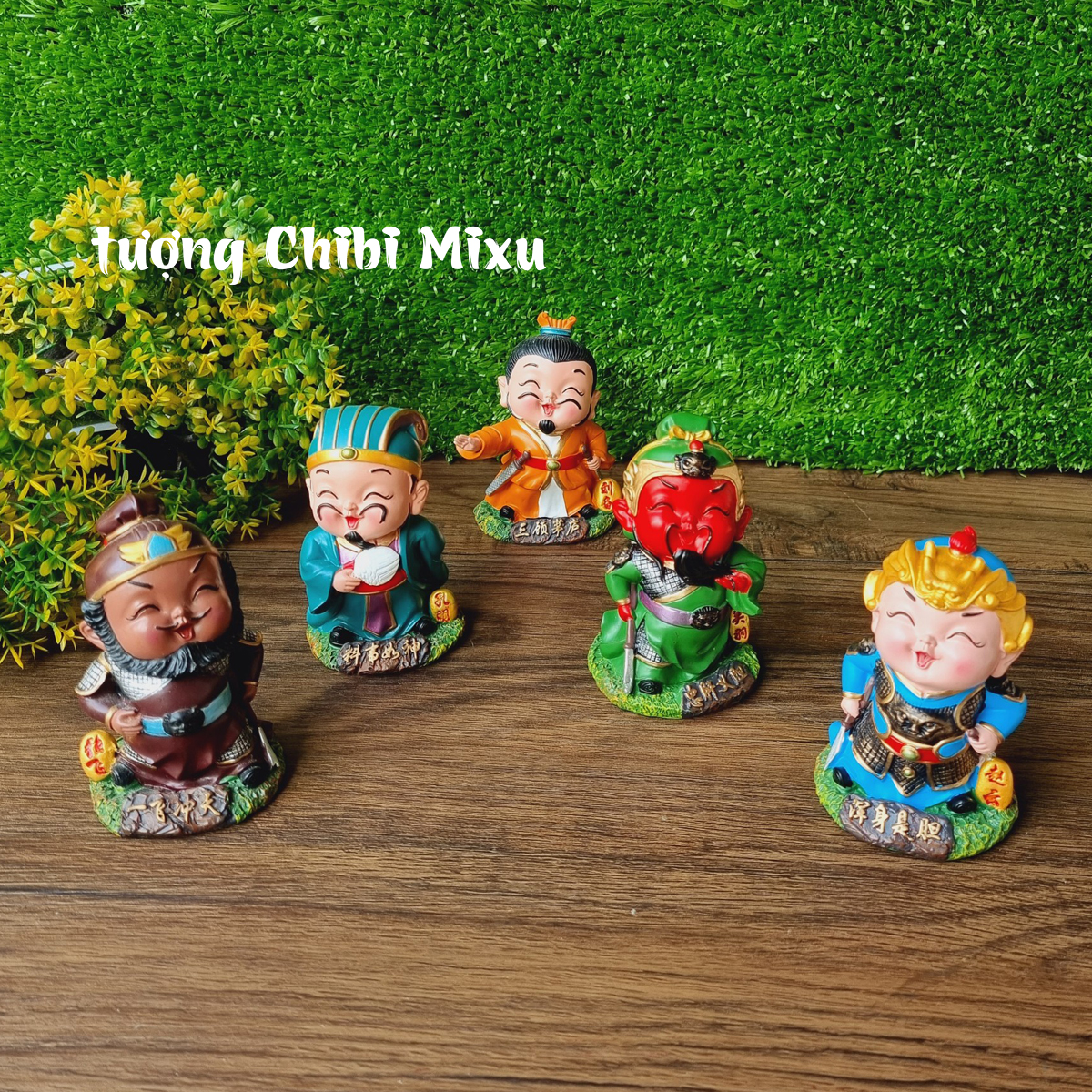 Bộ 05 tượng Tam Quốc Chí dáng đứng cao 8cm