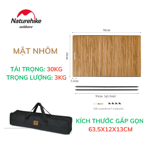 Xe kéo dã ngoại gấp gọn 4 chiều TC02 NatureHike NH20PJ005