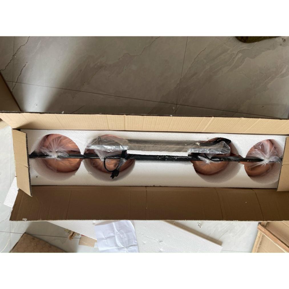 Đèn thả Decor Phục vụ cho Bàn Đảo, phòng Ăn nơi tiếp khách Đèn thả ngang 4 bóng chao màu đồng
