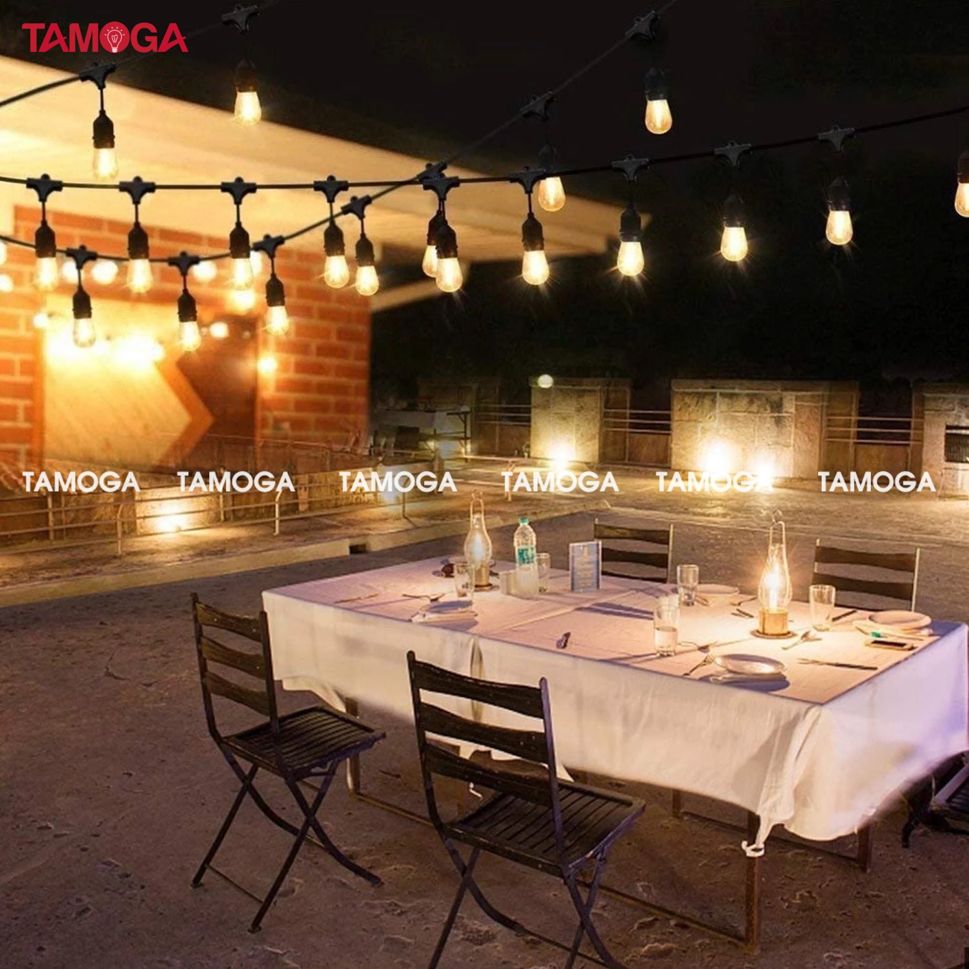 Dây thả treo đèn ngoài trời 10 mét 20 đui TAMOGA MAKIS 6515