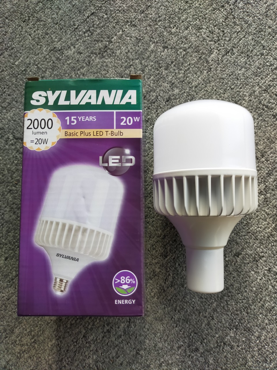 BÓNG ĐÈN LED BULB TRỤ SYLVANIA ĐẾ NHÔM NGUYÊN KHỐI E27 20W ÁNH SÁNG TRẮNG 6500K - [HÀNG CHÍNH HÃNG] - TIẾT KIỆM ĐIỆN NĂNG