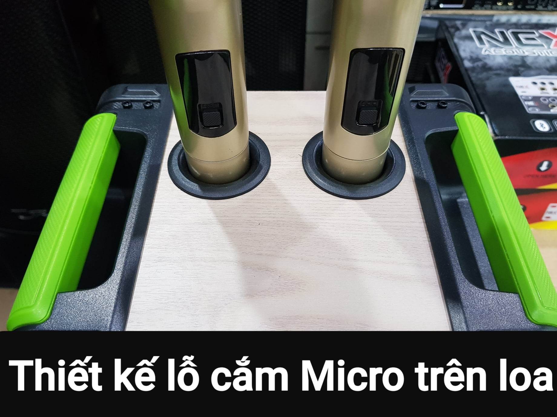 Loa kéo Karaoke Bluetooth TOMASUN XY2208: Bass 20, Tiếng hay, Có 2 Micro không dây đi kèm