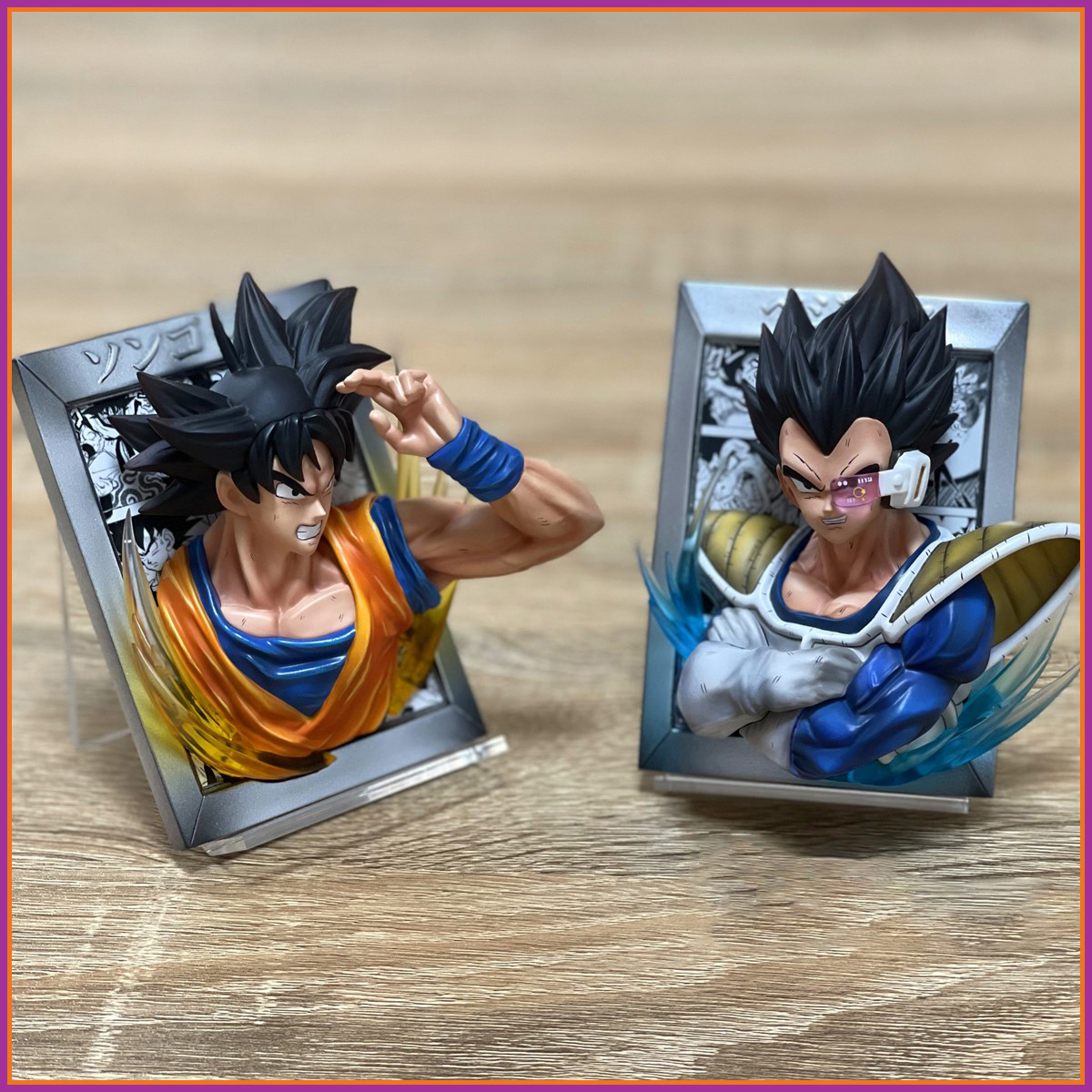Mô hình tranh 3d songoku vegeta hàng mới siêu nét