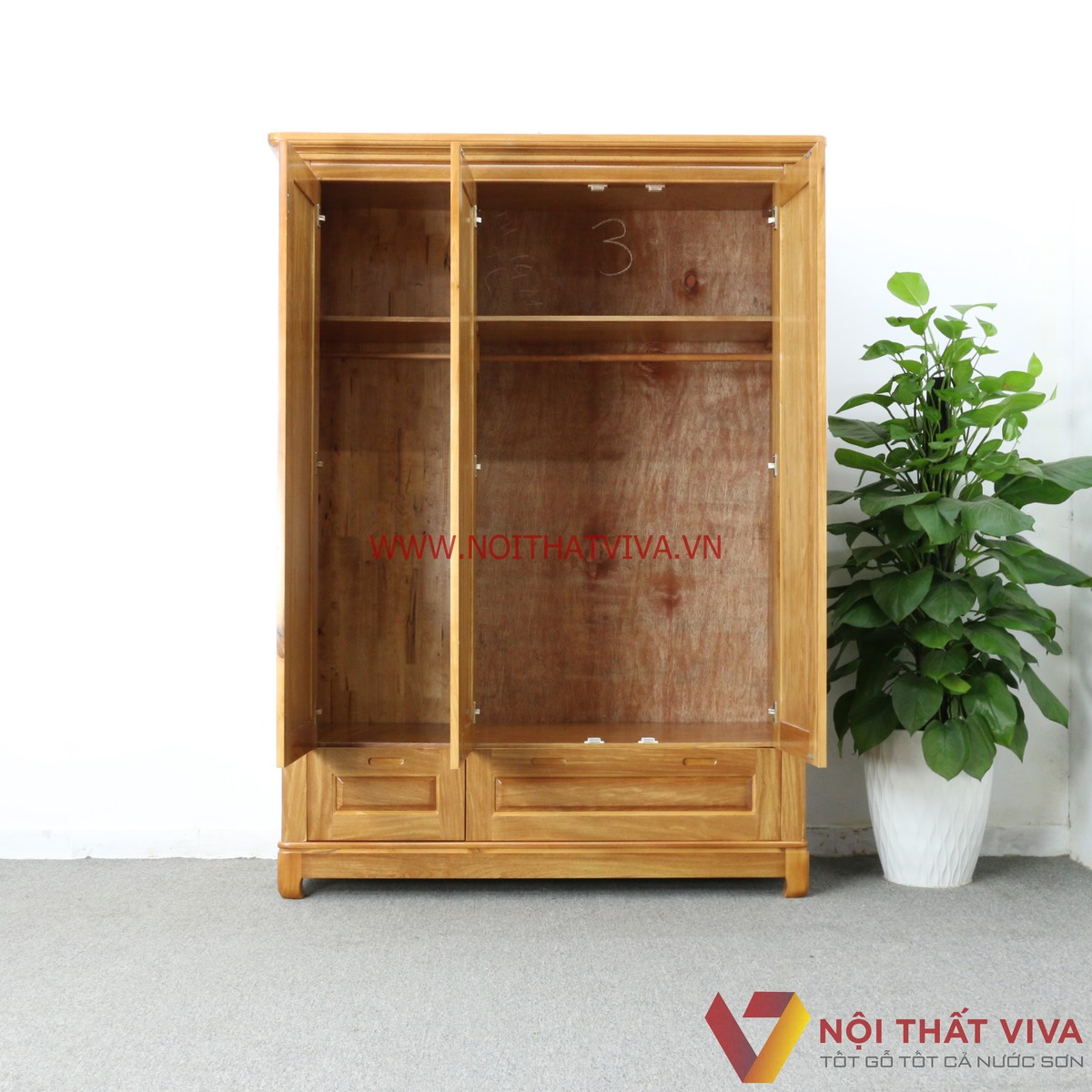 Tủ Áo 3 Cánh Gỗ Đinh Hương Đẹp Giá Rẻ