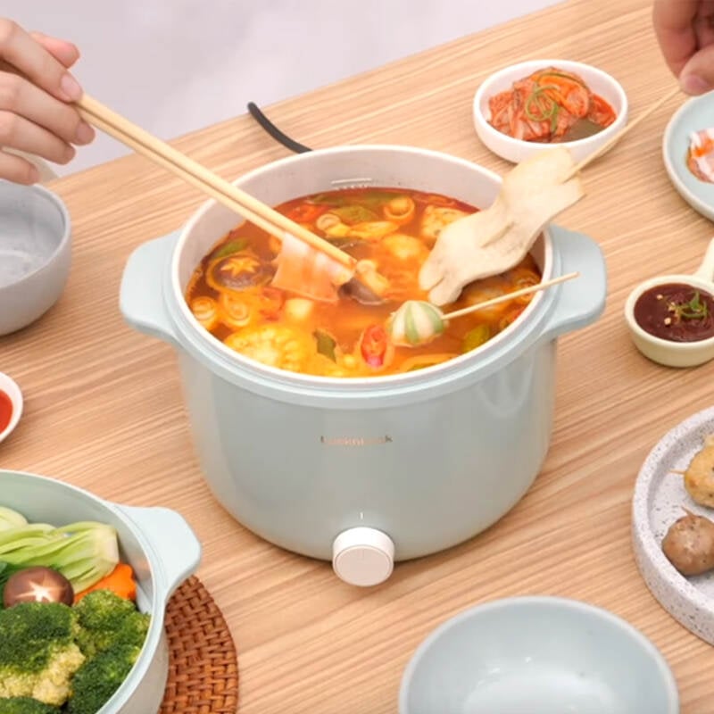 Nồi Điện Đa Năng LocknLock Electric Multi Pot 220V, 50Hz, 600W, 2.0L - Màu Mint - EJP156 - Hàng chính hãng