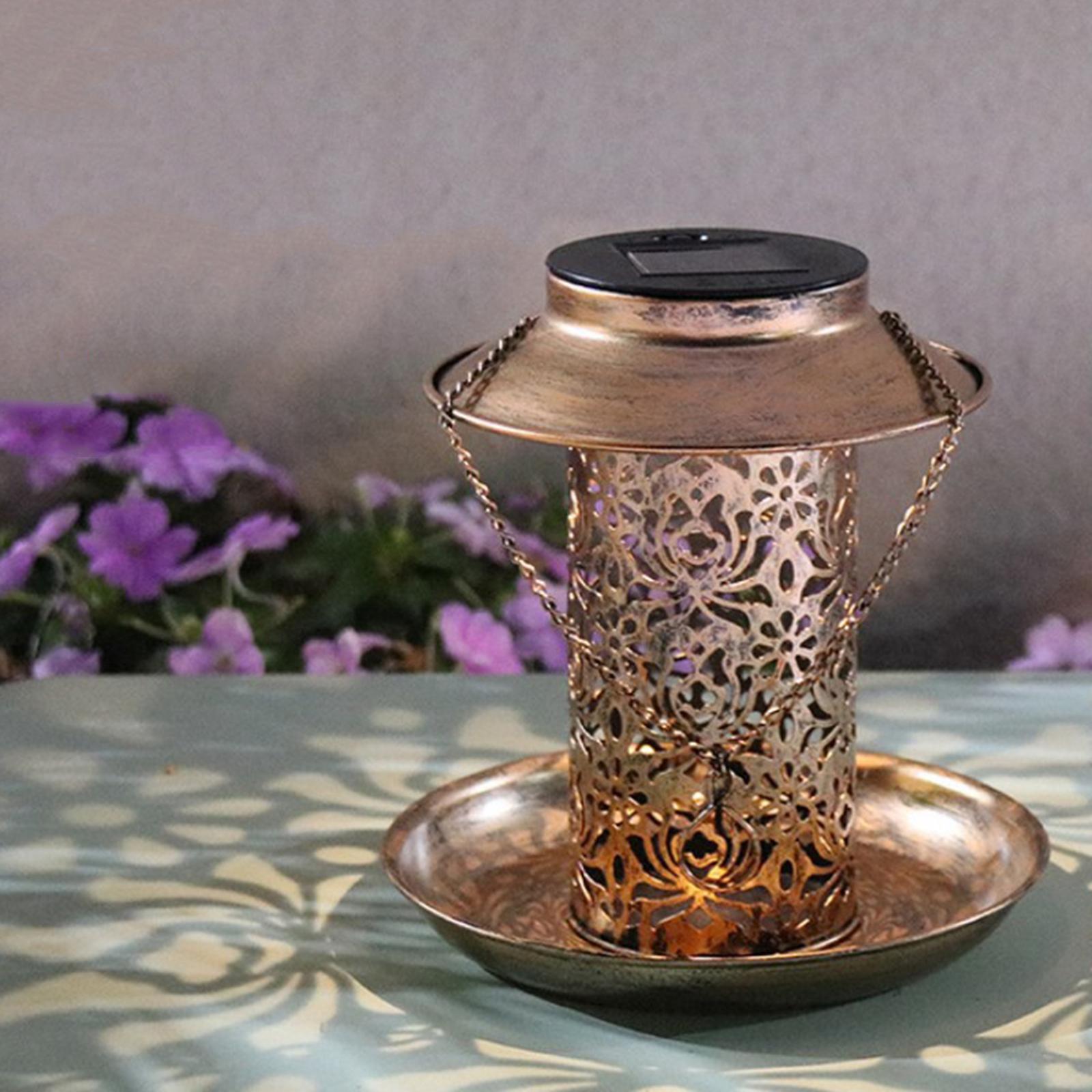 Solar Bird Hanging Feeder Outside Hanging Food Feeder Outdoor Solar Powered Garden Lantern Lights for Outdoors Garden