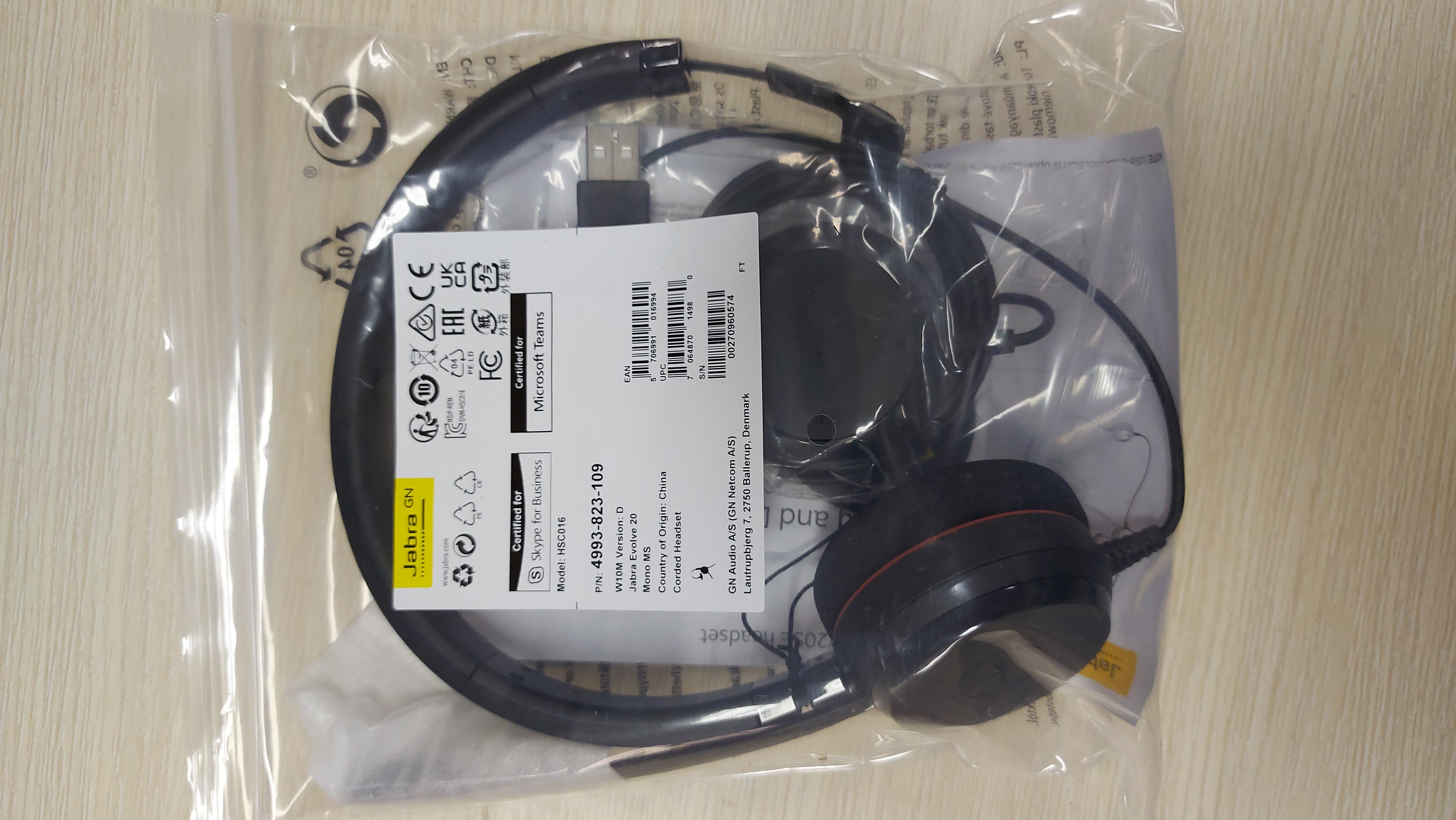 Tai nghe có mic một bên Jabra Evolve 20 Ms Mono