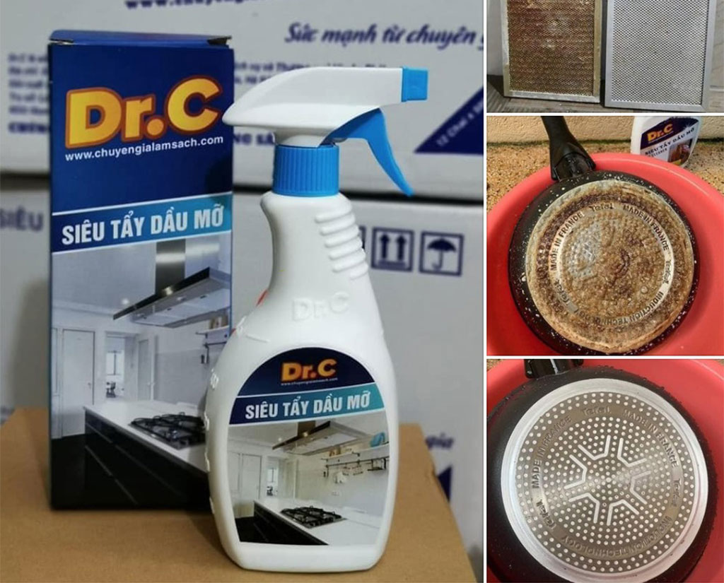 Siêu tẩy dầu mỡ nhà bếp Dr.C - Tẩy mọi loại dầu mỡ cứng đầu, vệ sinh bếp siêu tốc - 500ML