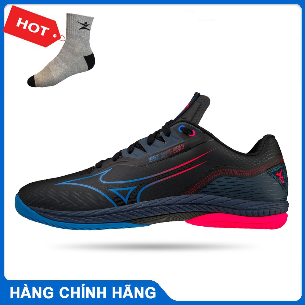 Giày bóng bàn mizuno chính hãng Wave Drive Neo 3 có 3 màu-tặng tất thể thao bendu