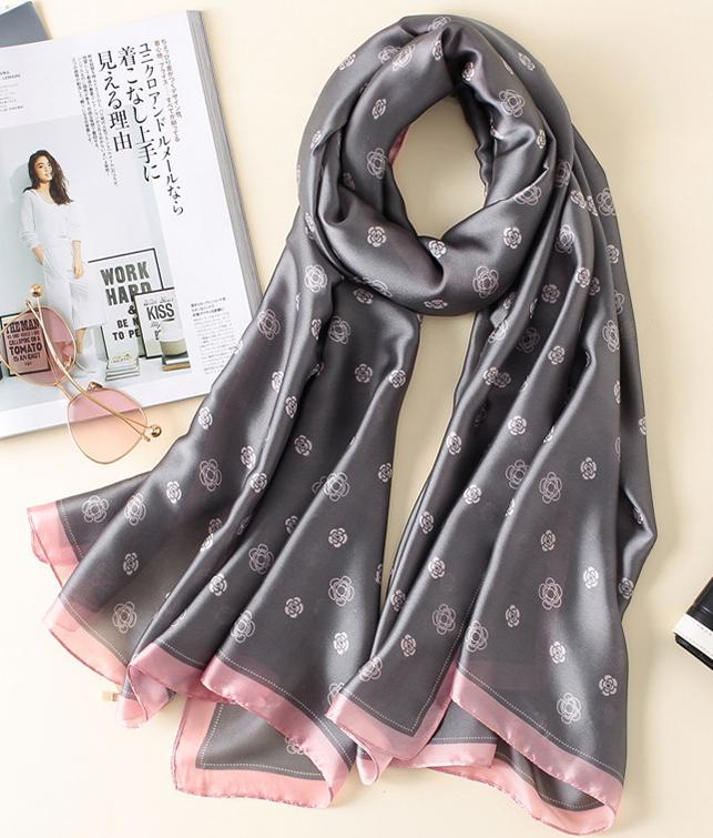 Khăn Choàng Cổ Lụa Hàng Châu Thời Trang- KLHC7503 (90 x 180cm)