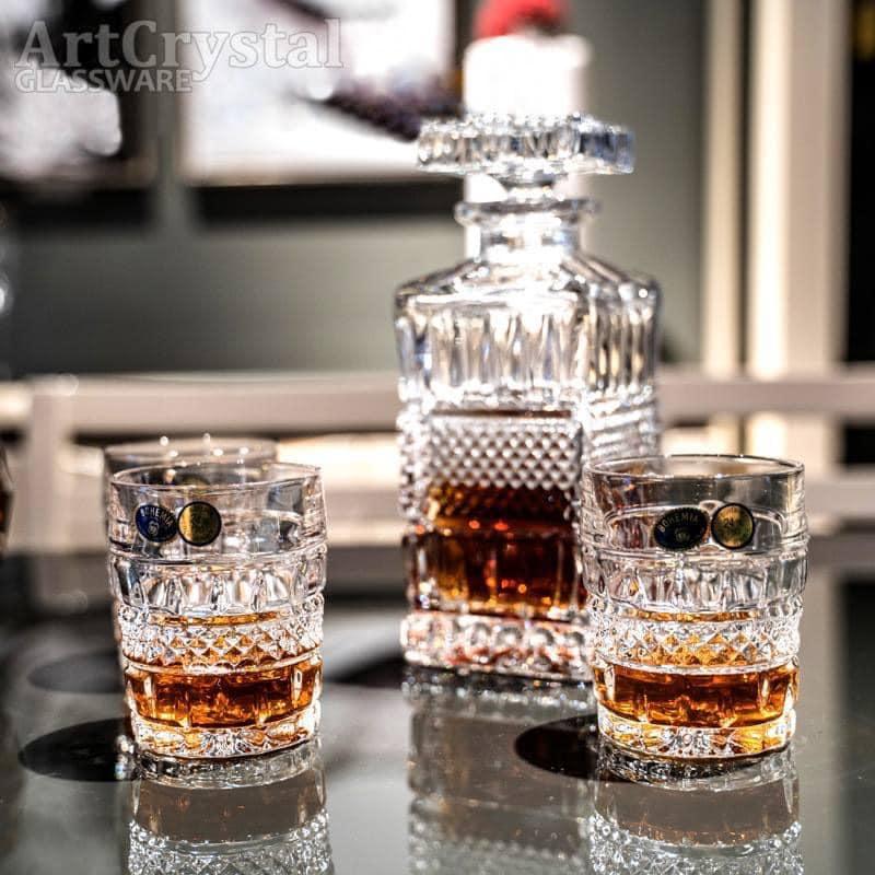 Bộ Bình Rượu Pha Lê Whisky Bohemia Madison, Bộ Bình Ly Thủy Tinh Cao Cấp, Trang Trí Bàn Tiệc, Nhập Tiệp