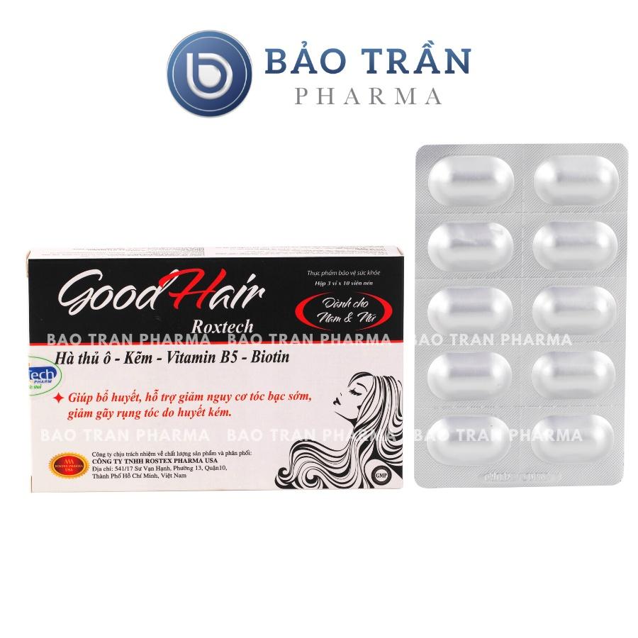 Viên uống mọc tóc GoodHair bổ sung hà thủ ô, biotin, hỗ trợ giảm rụng tóc (Hộp 3 vỉ x 10 viên nén)