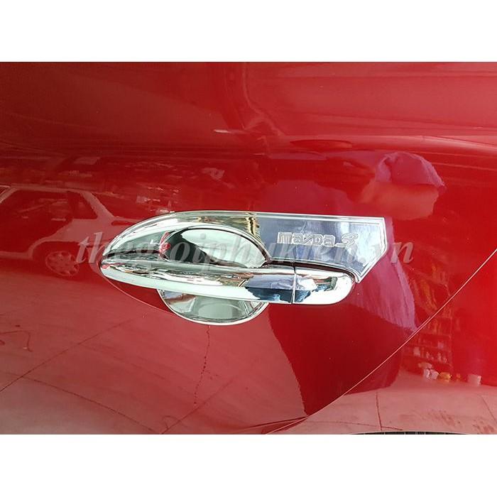 Bộ ốp tay nắm, hõm cửa xe Mazda 3 mạ Crom