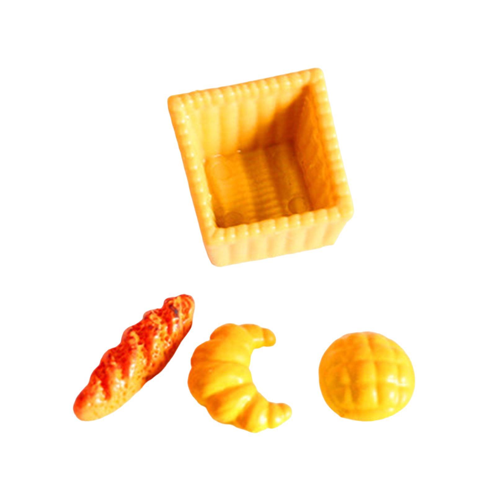 4Pcs 1/6 1/12 Dollhouse Mini Artificial Bread Models Delicate Craft Portable
