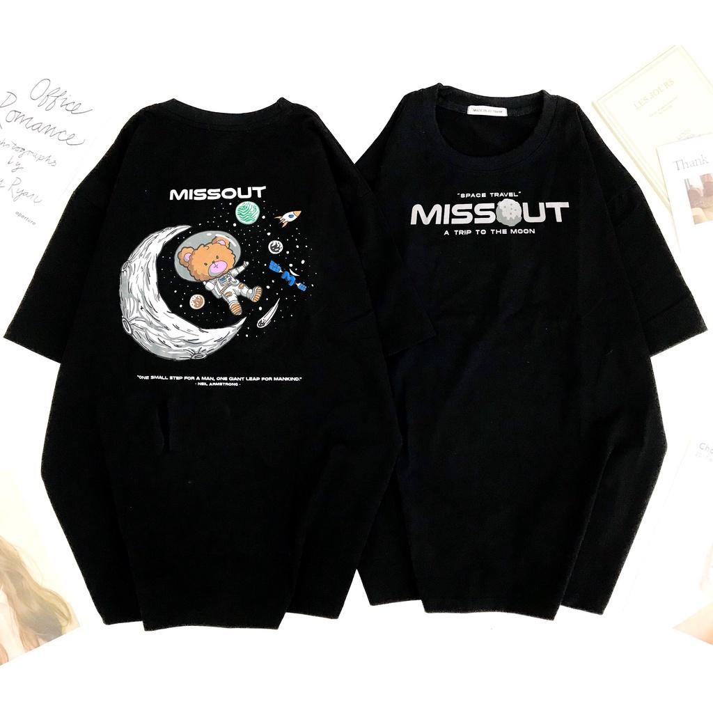 Áo Thun Tay Lỡ SayHappy Phông Unisex Nam Nữ Cotton Oversize Form Rộng Missout Vũ Trụ
