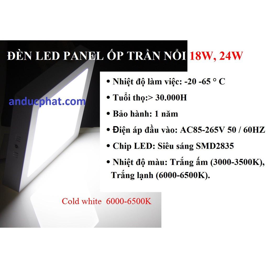 Đèn led ốp trần nổi vuông siêu sáng Công suất 18W/24W ánh sáng trắng, vàng, loại tốt, giá rẻ, chất lượng...