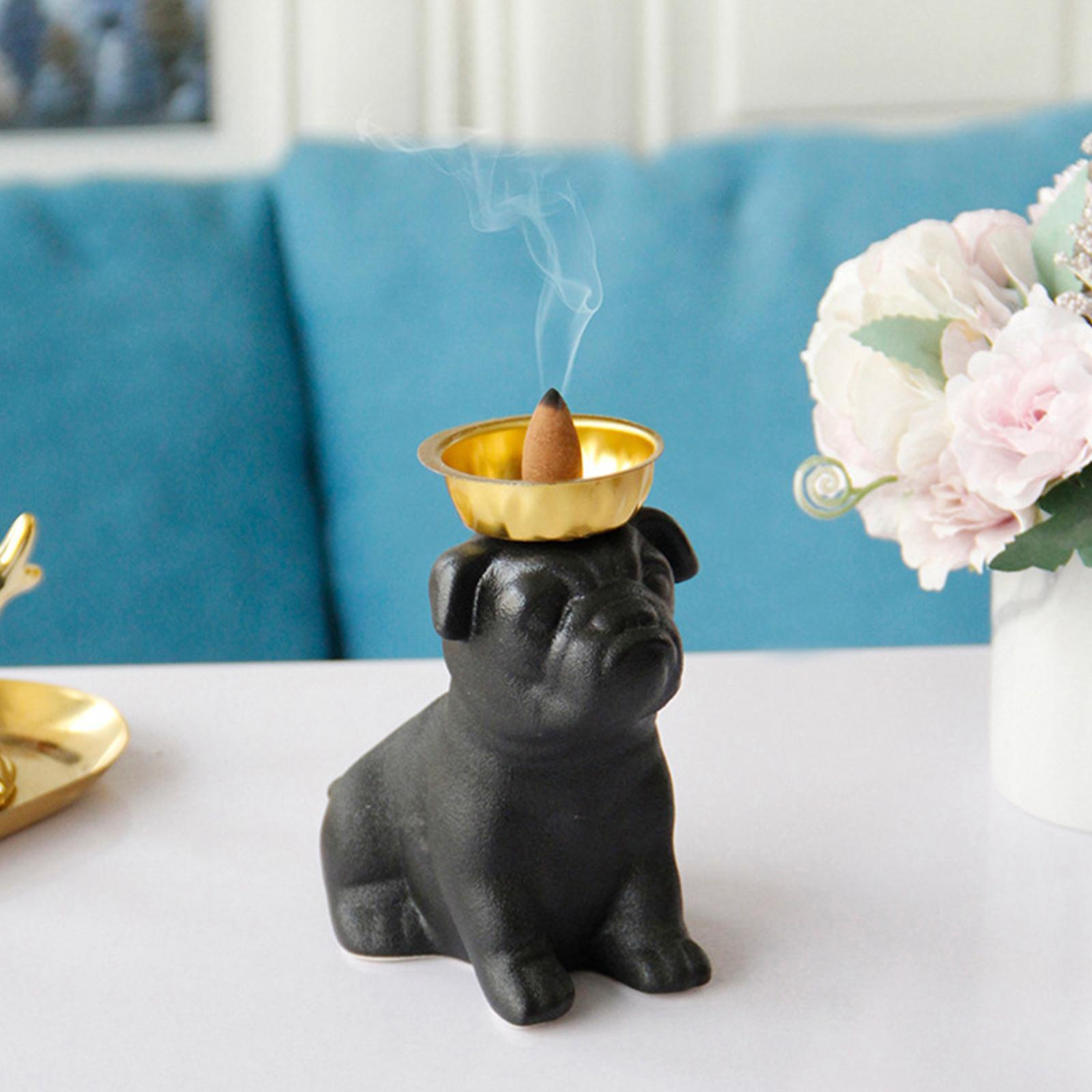 Incense Stick Burner Dog Shape Home Decor Aromatherapy Ornament for Office Desktop