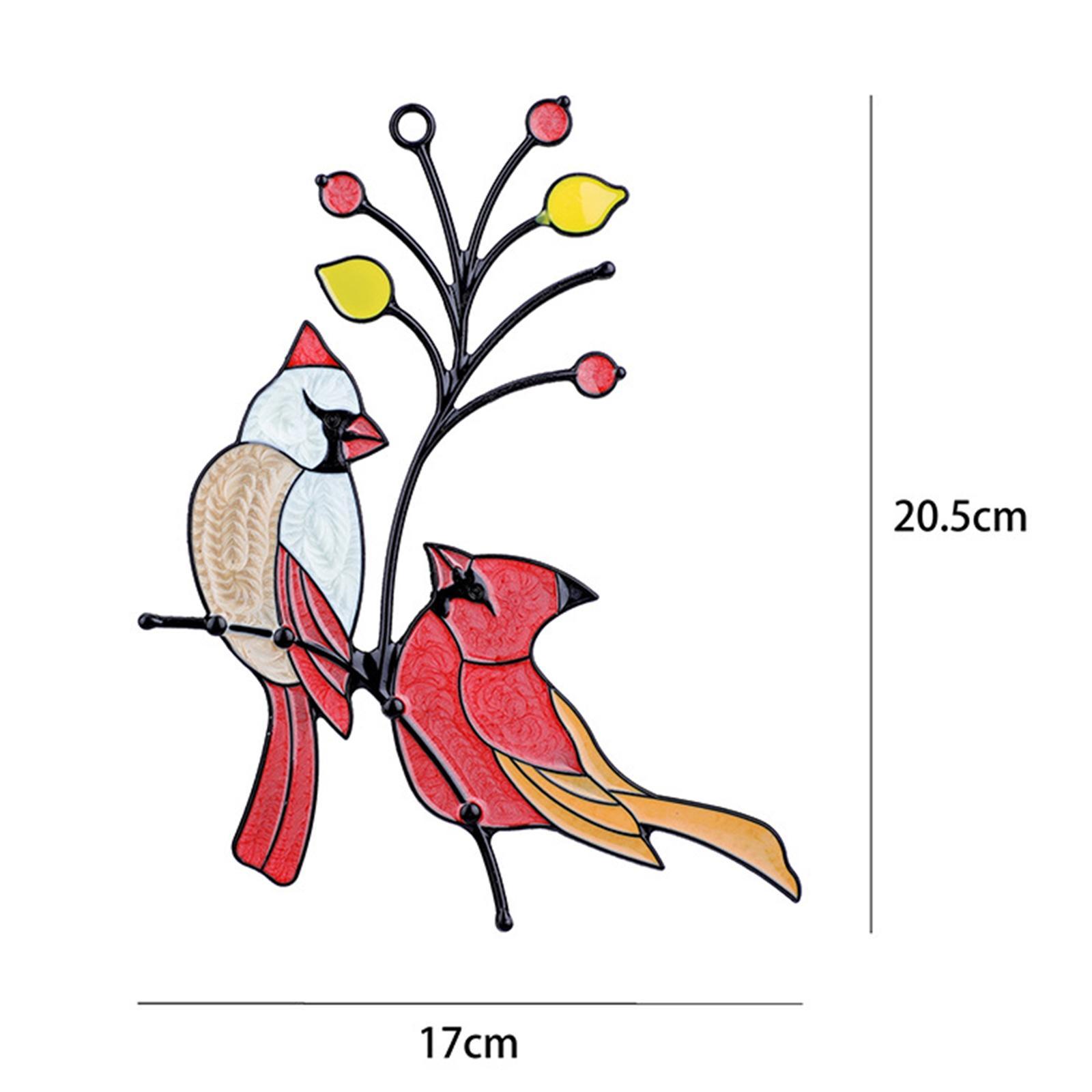 Metal Wall Art Decor Hanging Wall Sculptures Figurines Birds on The Branch Garden Statues for Patio Flowerbed Door Home Park