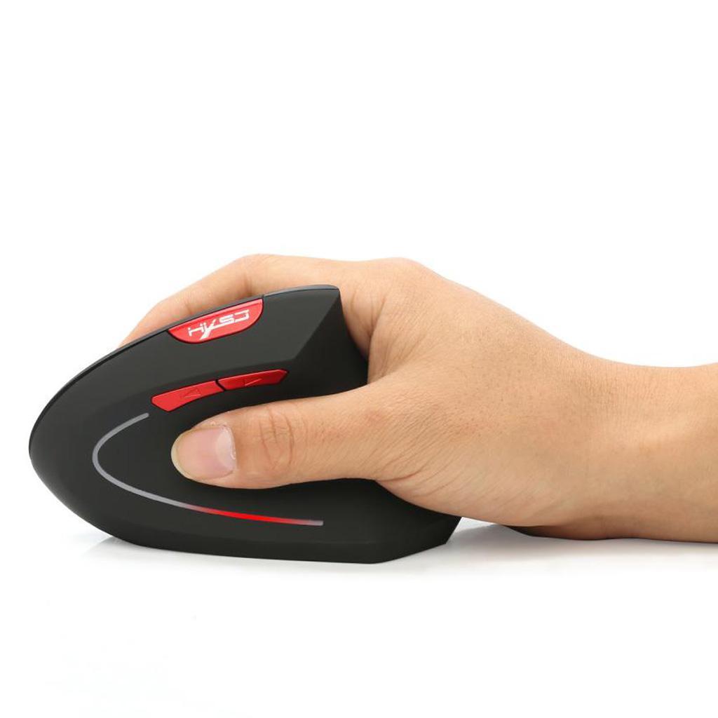 2.4G Ergonomic Optical Wireless Mouse 800/1600/2400DPI Vertical Mice Black