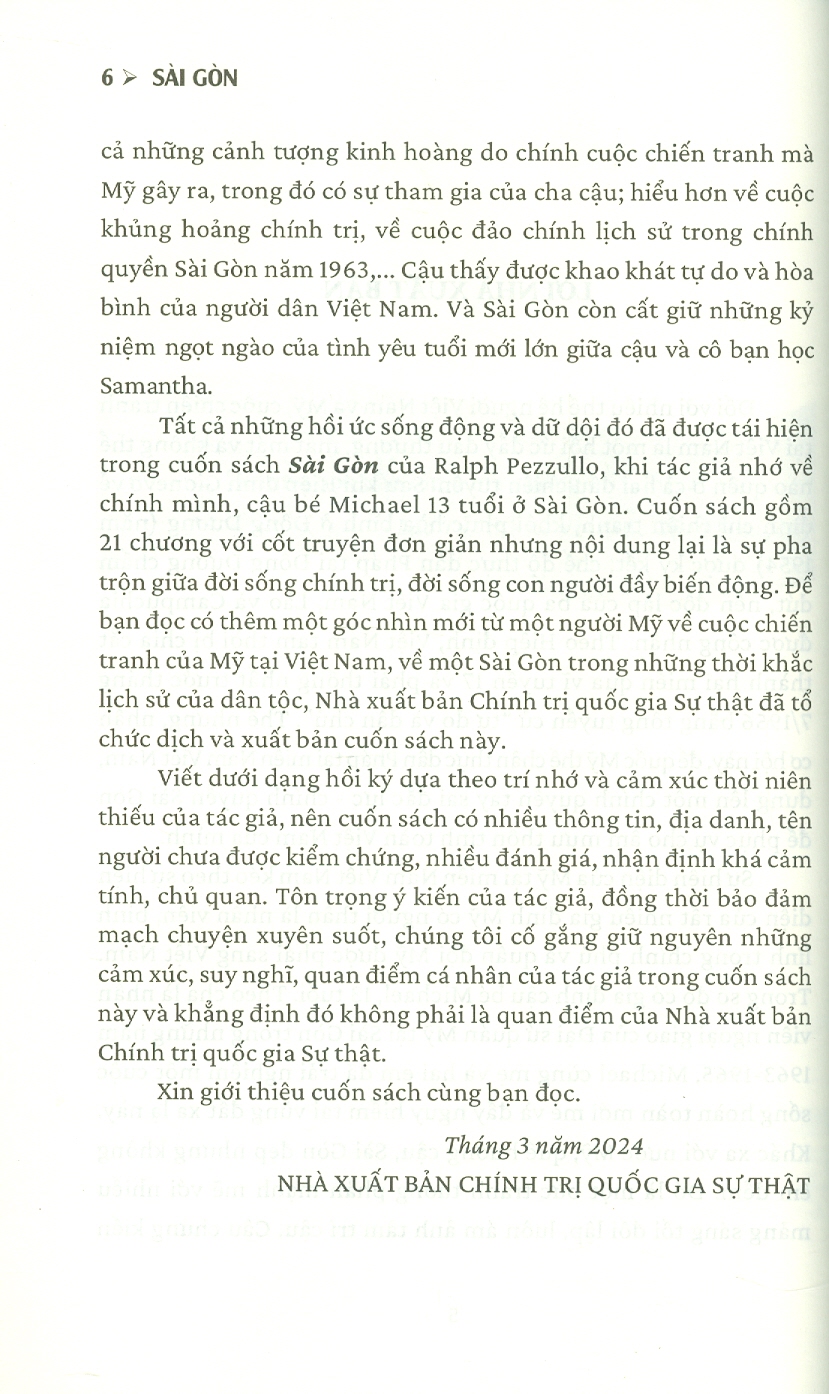 SÀI GÒN - Ralph Pezzullo - Đinh Trọng Minh dịch - Nhà xuất bản Chính Trị Quốc Gia Sự Thật.