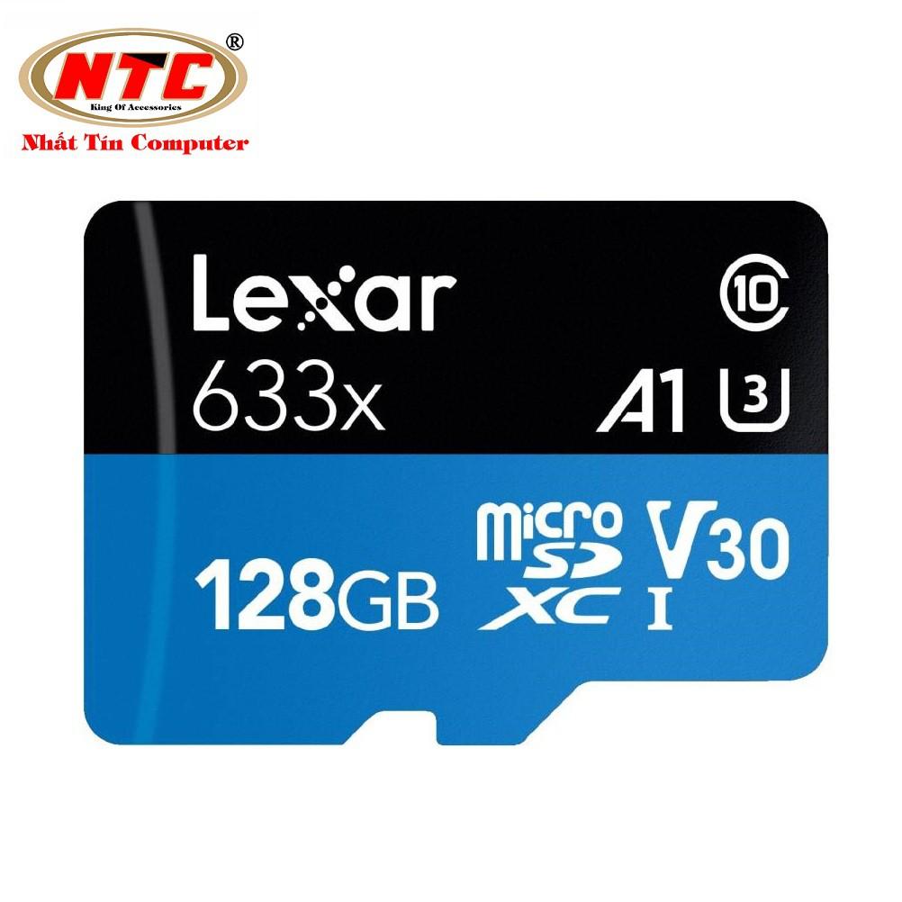 Thẻ nhớ MicroSDXC Lexar 128GB 633x A1 V30 U3 4K 95MB/s - Full box (Xanh)