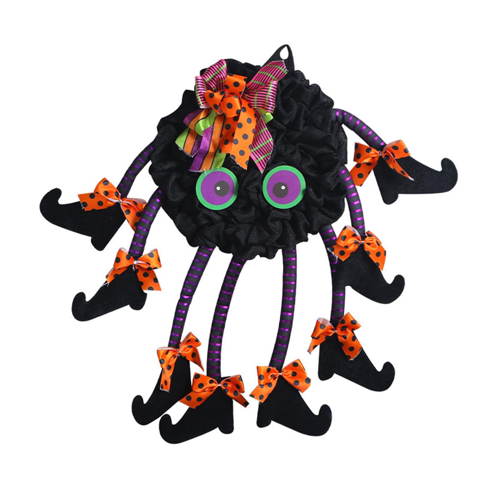 Halloween Wreath Wreath with Legs Front Door Wreath Artificial Wreath Hanging Ornament Garland Hanger for Wall Home Indoor Outdoor