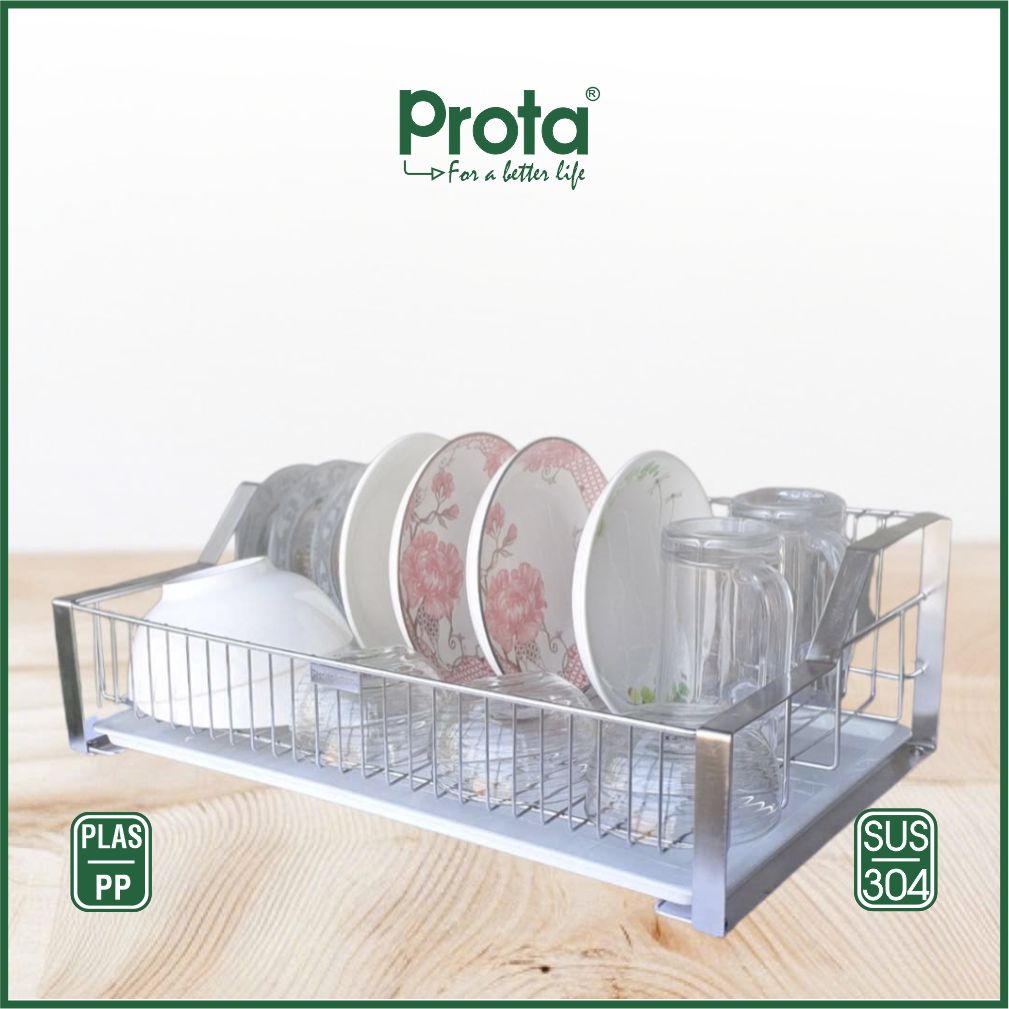 [CHÍNH HÃNG] Rổ úp bát đĩa inox 304 loại đạị Prota loại mới (Tặng kèm mâm hứng nước)- Bảo hành 36 tháng- Cam kết 1 đổi 1