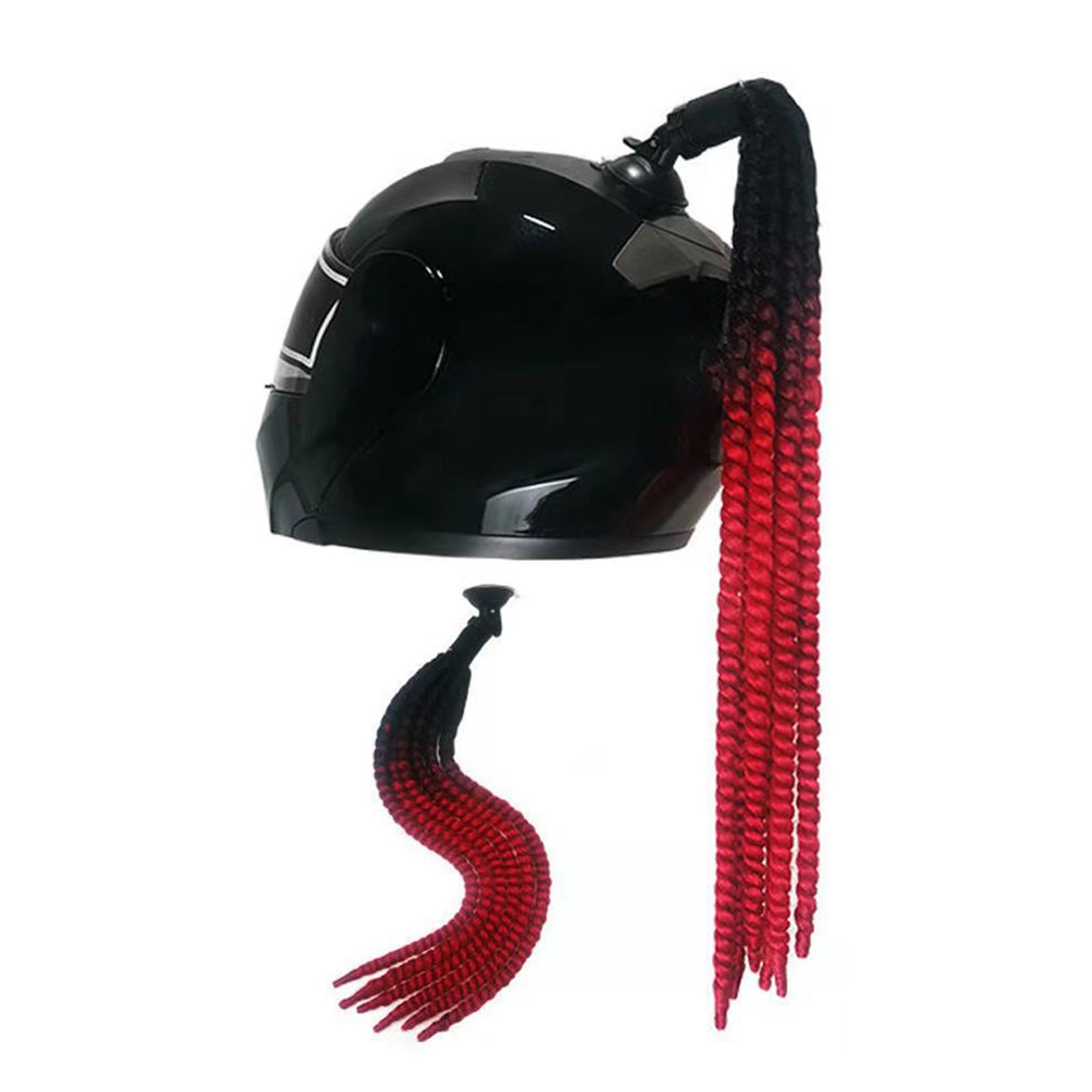 Helmet Pigtails, Gradient Ramp with Suction Cup Helmet Hair for Bicycle Bike