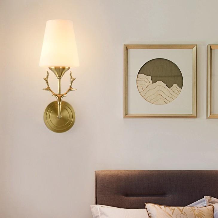 Đèn tường sừng hươu trang trí nội thất sang trọng, hiện đại - kèm bóng LED chuyên dụng.