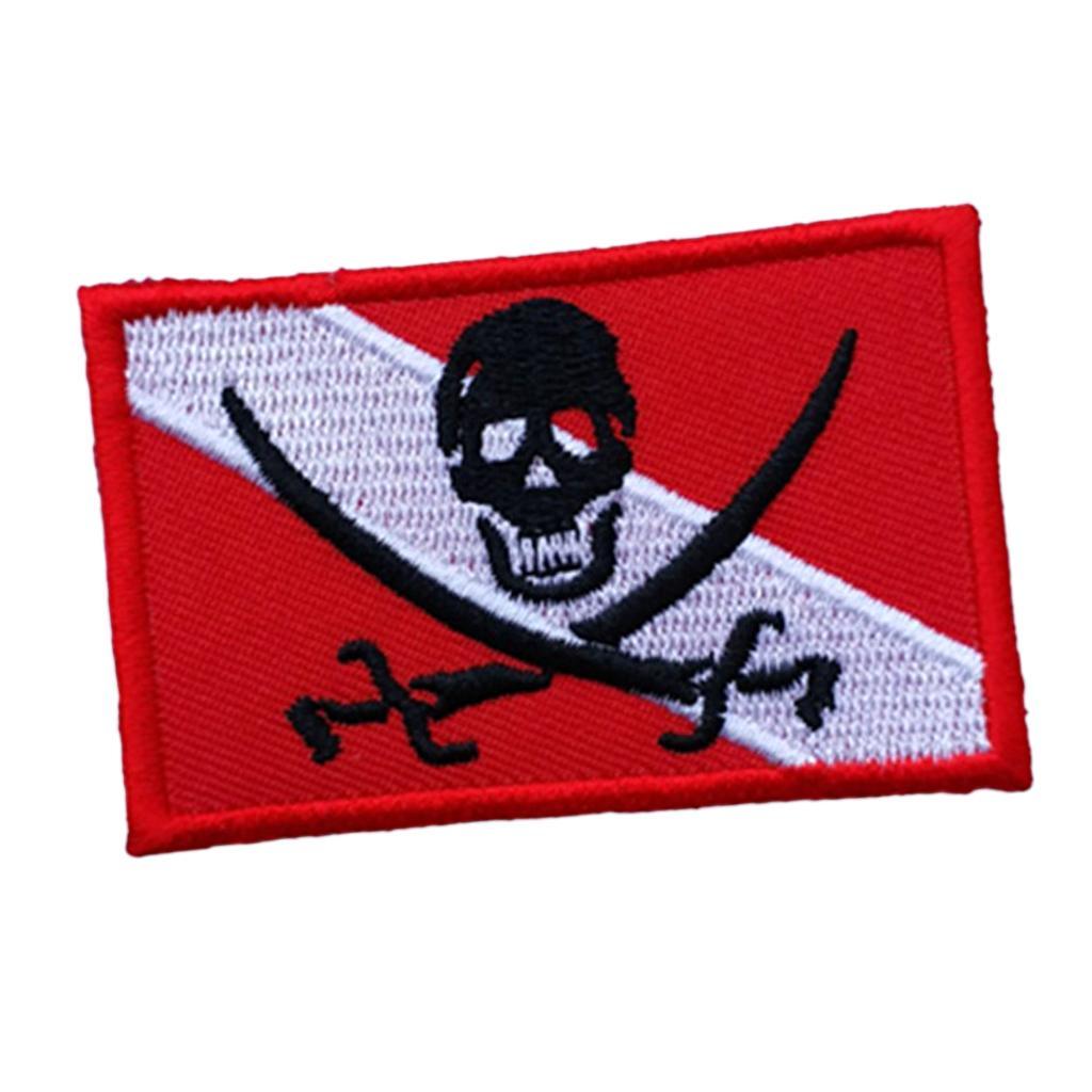 2 Pieces Scuba Diving Dive Diver Down Flag Patch Badge for Backpack Gear Bag Jacket Vest Hats Gear Accessories