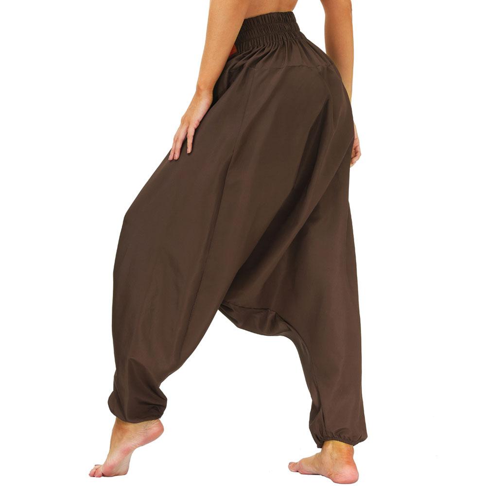 Nam Nữ Hậu Cung Tập Yoga Quần Baggy Giản Đời Boho Quần Suông Ống Rộng Đi Biển Bộ Thun Quần Có Túi