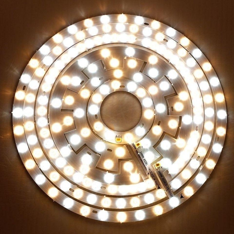 Phong cách mới nhất quạt nguồn sáng đèn trần led trang bị thêm bảng đèn bấc quạt trần tròn dải ánh sáng tấm đèn tấm vá hình móng ngựa