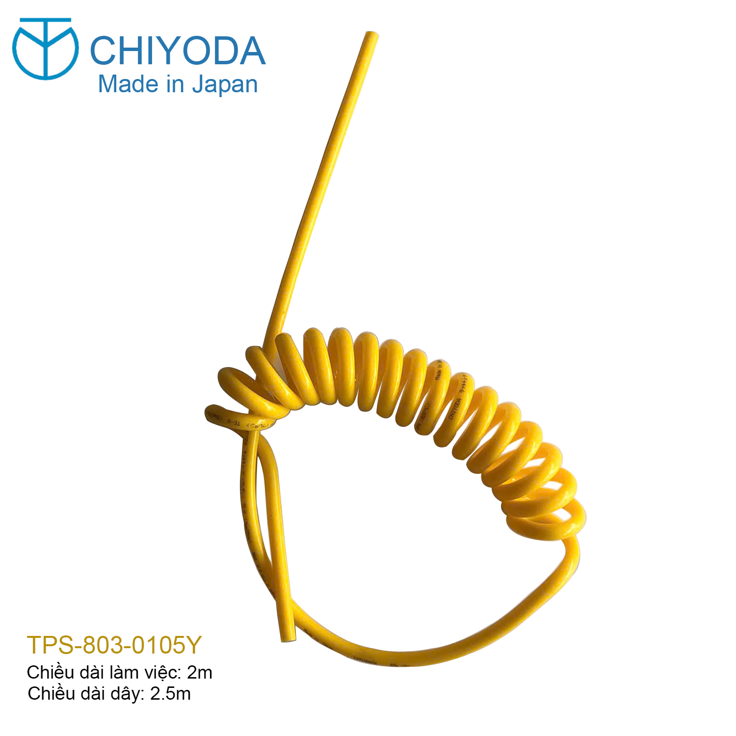 Dây hơi xoắn cỡ ống 5x8mm Chiyoda - Nhật Bản