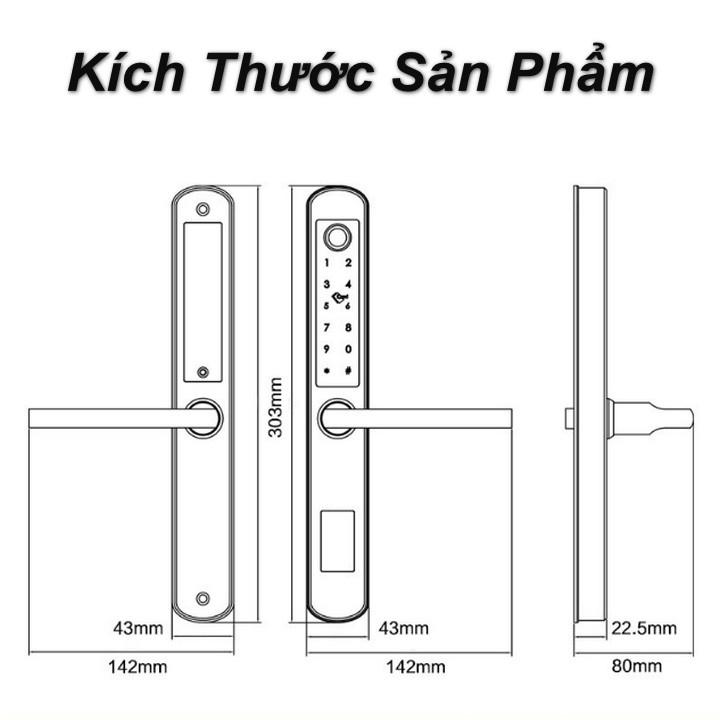 Khóa Cửa Vân Tay Thông Minh Đa Chức Năng Hàng Cao Cấp thế hệ mới