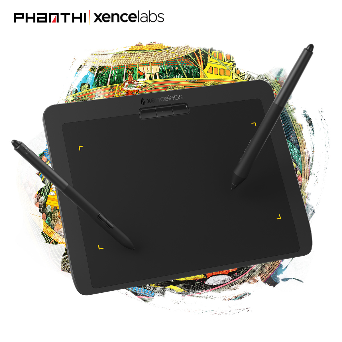 Bảng Vẽ Đồ Họa Xencelabs Small Wireless Cảm Ứng Nghiêng Kèm 2 Bút Stylus Và Túi Đựng Cao Cấp - Hàng Chính Hãng
