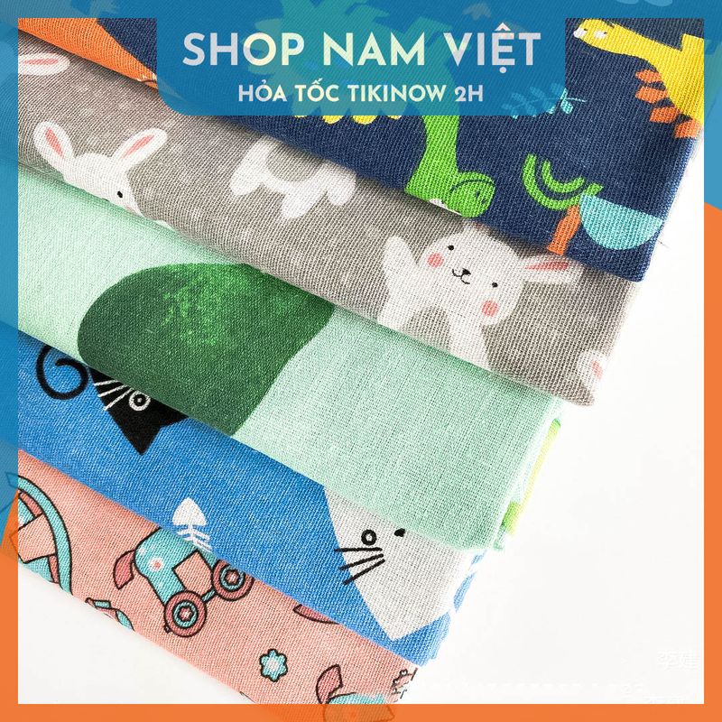 [KHỔ LỚN VẢI DÀY]Vải Linen Thô Họa Tiết Nhật để trải bàn, làm phông chụp, may túi ví