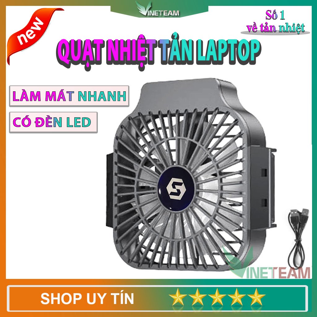 VINETTEAM Quạt Tản Nhiệt Cho Laptop Macbook Máy Tính Bảng Điều Chỉnh Được Tốc Độ Quạt  Dùng Cho Máy Từ 11~17 inch - Hàng Chính Hãng