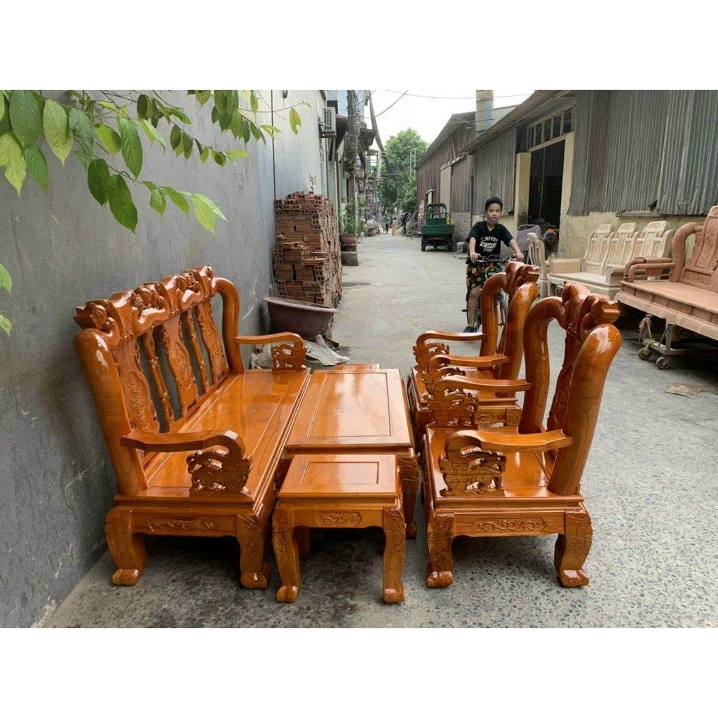 Bộ bàn ghế gỗ xoan tay 12 - Đồ Gỗ Bình Long 0388 639 288